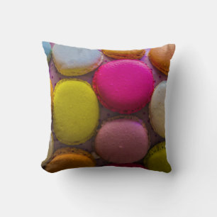 Colourful Macarons Tasty Baked Dessert Cushion