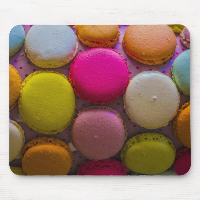 Colourful Macarons Tasty Baked Dessert Mouse Mat (Front)