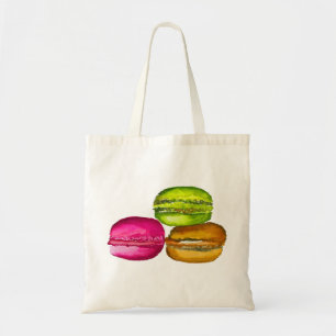 Colourful Macarons watercolor art funky Tote Bag