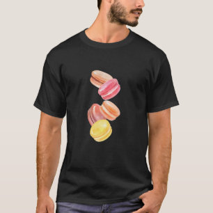 Colourful Macarons Watercolor Art T-Shirt