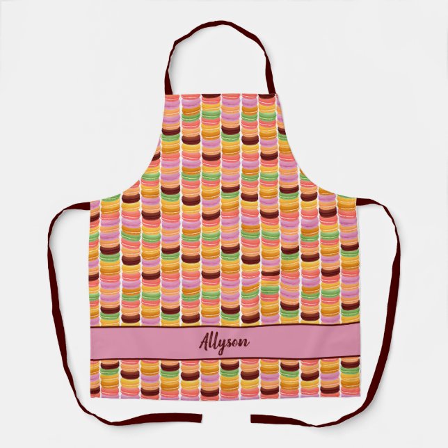 Colourful Macaroon Stacks Pattern Apron (Front)