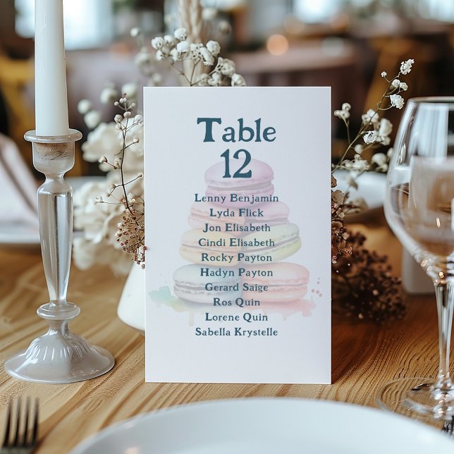 Colourful macaroons Table Number Seating Chart (Colorful macaroons Table Number Seating Chart)