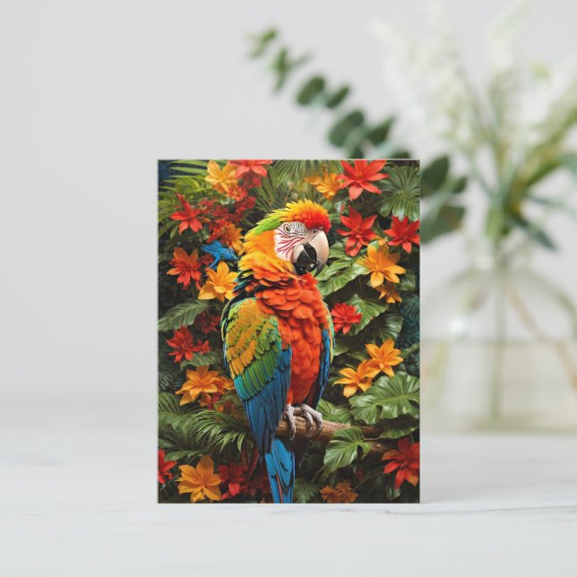 Colourful Macaw Bird Postcard (Standing Front)