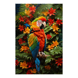 Colourful Macaw Bird Poster