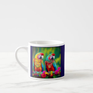 Colourful Macaw Birds On The Branch-67859 Espresso Cup