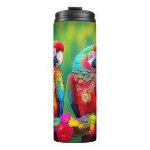 Colourful Macaw Birds On The Branch-67859 Thermal Tumbler