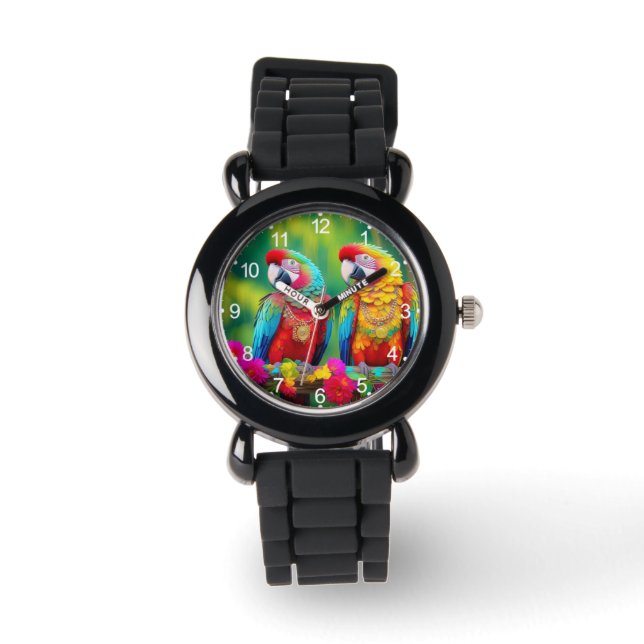 Colourful Macaw Birds On The Branch-67859 Watch (Front)