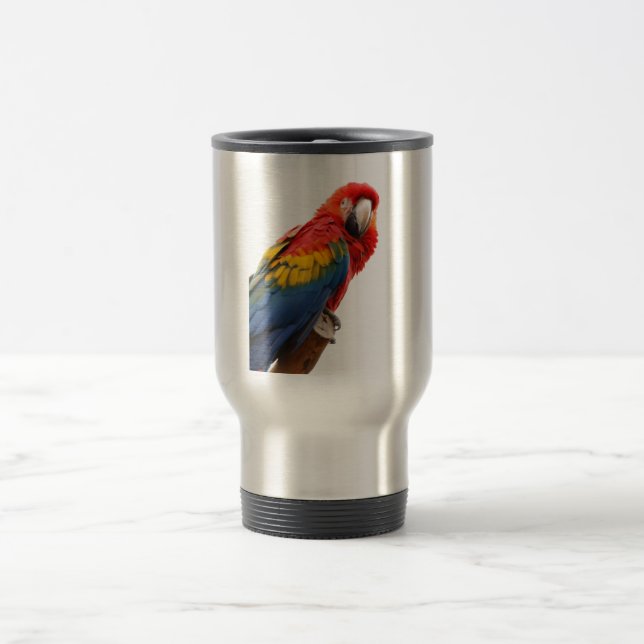 Colourful Macaw Chic Classy Mod Tropical Travel Mug (Center)