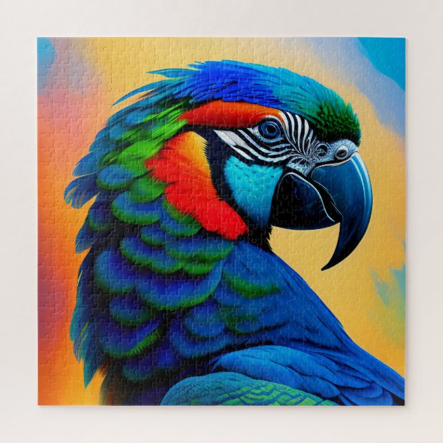 Colourful Macaw Parrot Bird Painting Jigsaw Puzzle (Vertical)