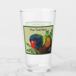 Colourful Macaw Parrot Green Leaves Border Glass