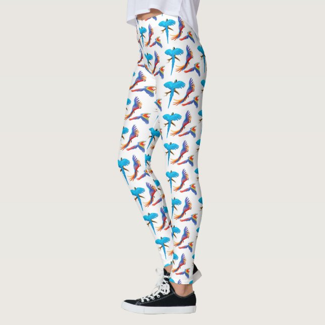 Colourful Macaw Parrots Leggings (Left)