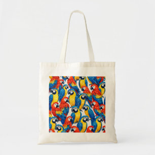 Colourful Macaw Parrots Tropical Bird Pattern Tote Bag