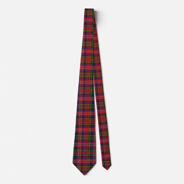 Colourful MacPherson Tartan Plaid Neck Tie (Front)