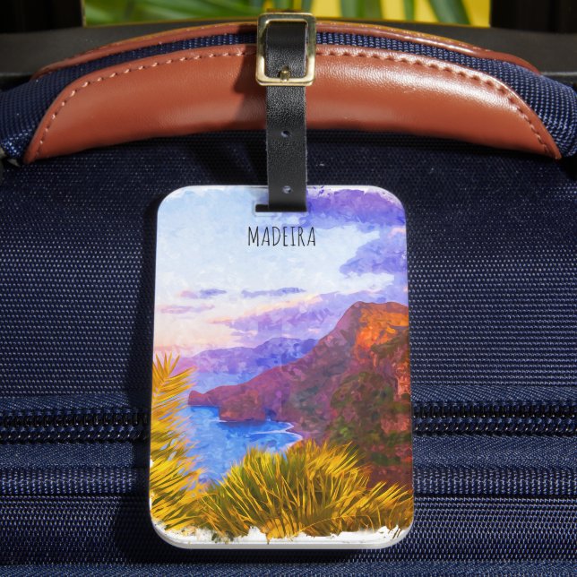 Colourful Madeira Portugal Scenery Travel  Luggage Tag (Front Insitu 2)