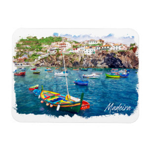 Colourful Madeira Portugal Vintage Travel Magnet