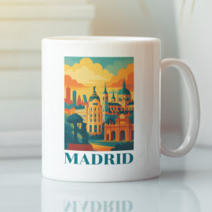 Colourful Madrid Spain Vintage Travel Coffee Mug