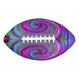 Colourful Magenta Swirl Retro Abstract Design American Football