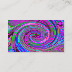 Colourful Magenta Swirl Retro Abstract Design Business Card