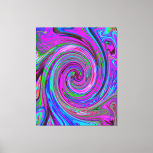 Colourful Magenta Swirl Retro Abstract Design Canvas Print