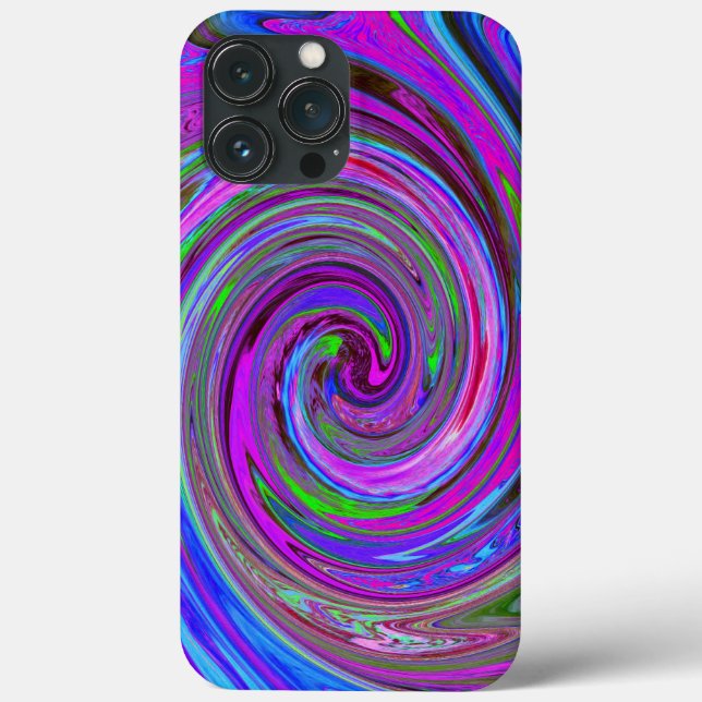 Colourful Magenta Swirl Retro Abstract Design Case-Mate iPhone Case (Back)