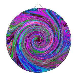 Colourful Magenta Swirl Retro Abstract Design Dartboard