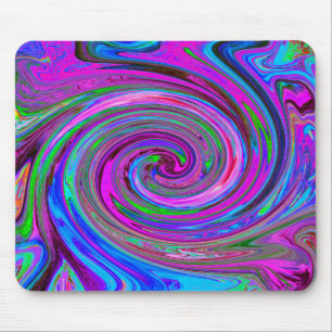 Colourful Magenta Swirl Retro Abstract Design Mouse Mat