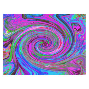 Colourful Magenta Swirl Retro Abstract Design Tablecloth