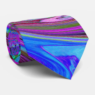 Colourful Magenta Swirl Retro Abstract Design Tie