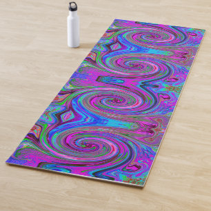 Colourful Magenta Swirl Retro Abstract Design Yoga Mat