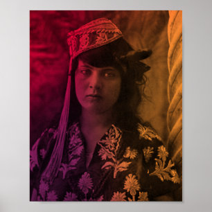 Colourful Maghreb Jewish Tunisian Djerba Girl Post Poster