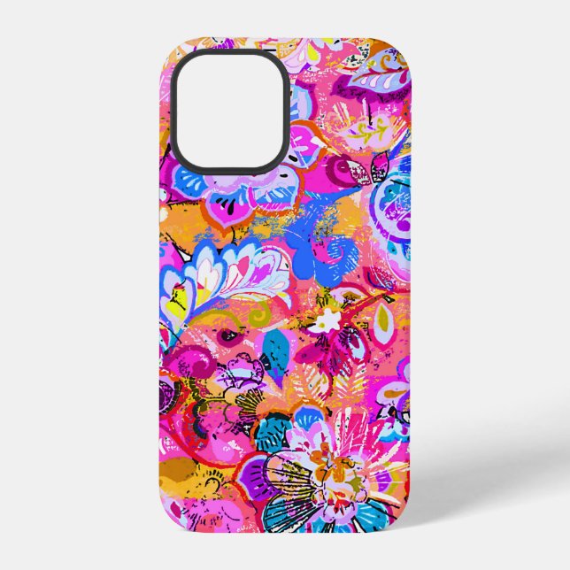 Colourful magic abstract floral iPhone case (Back)