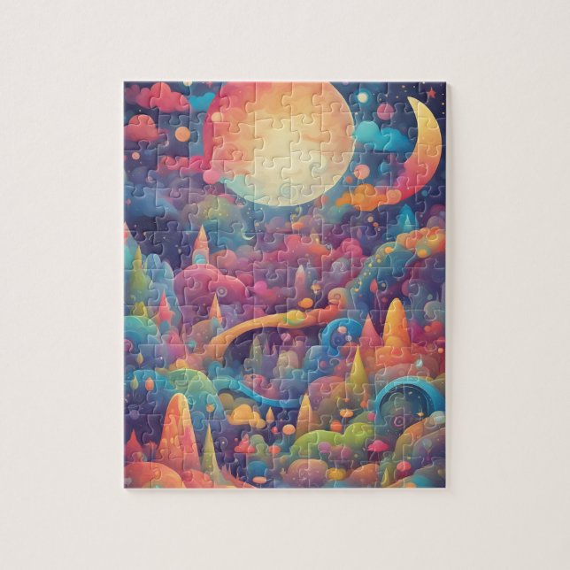 Colourful Magic Enchanted Valley Jigsaw Puzzle (Vertical)