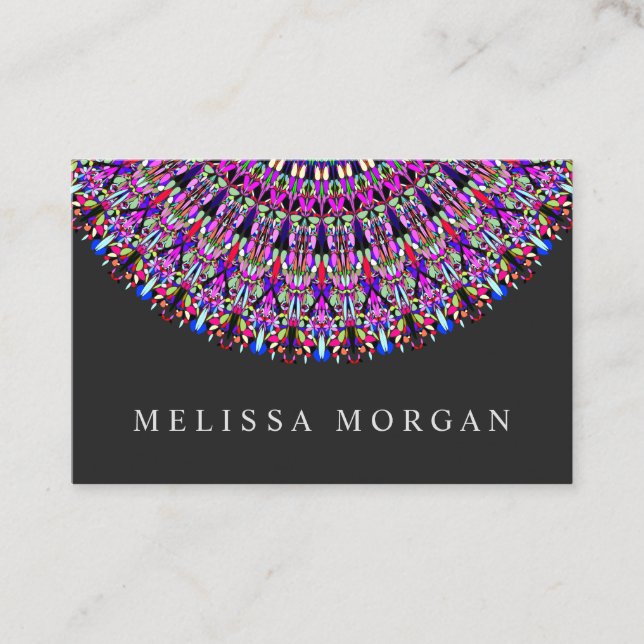 Colourful Magic Mandala Business Card (Front)