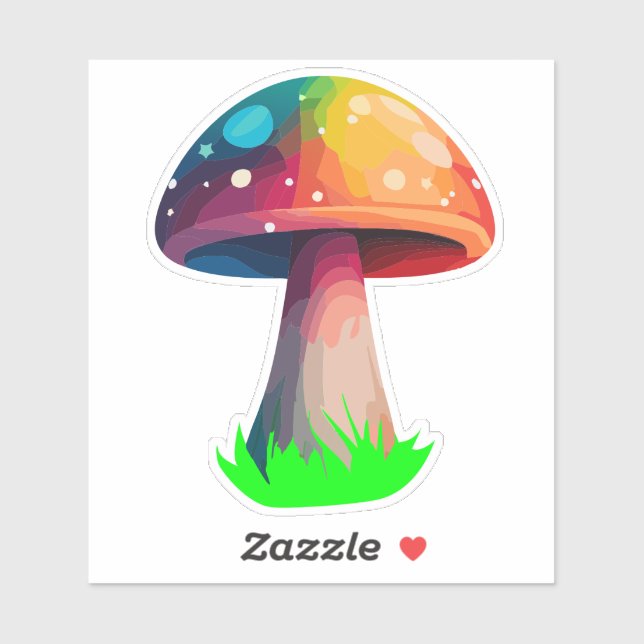 Colourful Magic Mushroom Sticker  (Sheet)