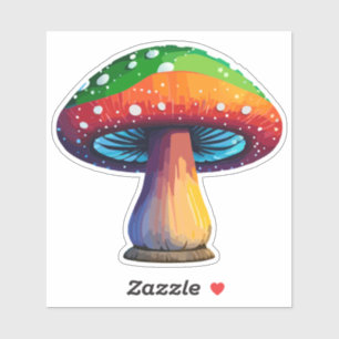 Colourful Magic Mushroom Sticker