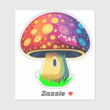 Colourful Magic Mushroom Sticker
