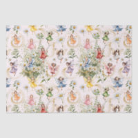 Colourful Magical Cute Floral Fairies Gold Glitter