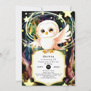 Colourful Magical Owl Birthday Invitation