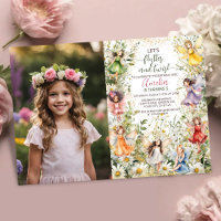 Colourful Magical Pixie Fairy Floral Photo Birthda