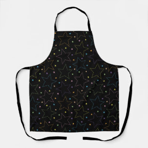 Colourful Magical Starry Night Sky Pattern Apron