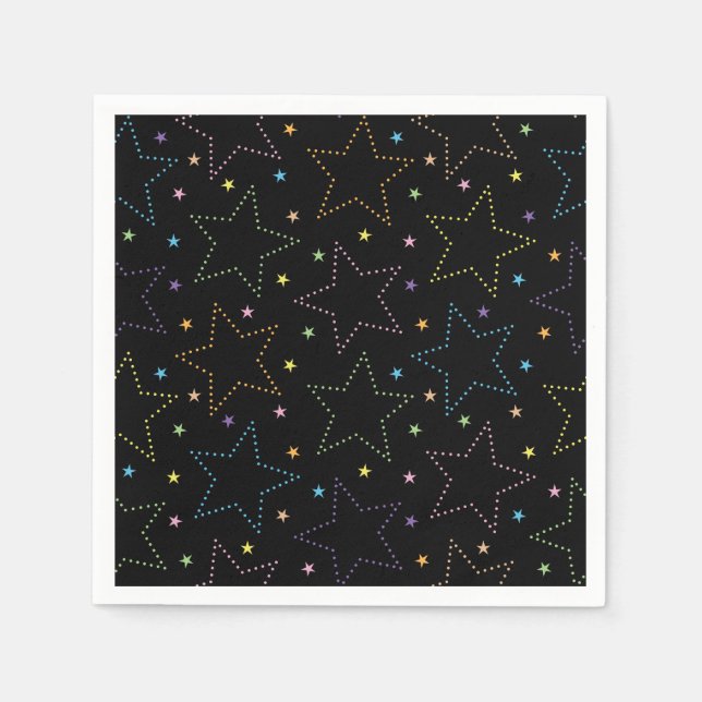 Colourful Magical Starry Night Sky Pattern Napkin (Front)