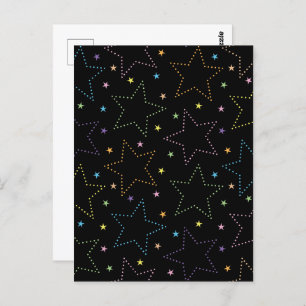 Colourful Magical Starry Night Sky Pattern Postcard