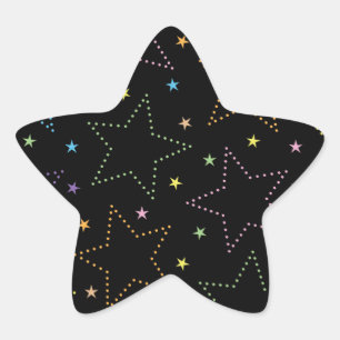 Colourful Magical Starry Night Sky Pattern Star Sticker