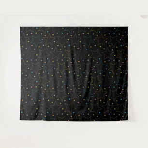 Colourful Magical Starry Night Sky Pattern Tapestry