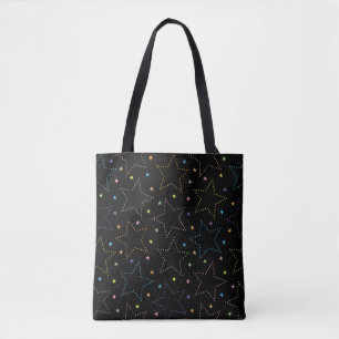 Colourful Magical Starry Night Sky Pattern Tote Bag