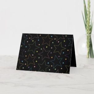 Colourful Magical Starry Sky Pattern Greeting Card