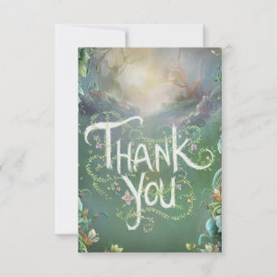 Colourful Magical Woods Woodland Thank You Card