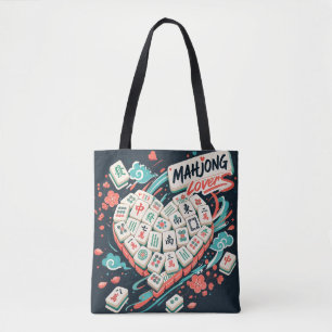 Colourful Mahjong Tiles Asian Game Night Design Tote Bag