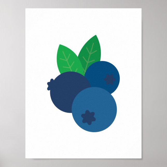 Colourful Maine Blueberries Poster (Front)