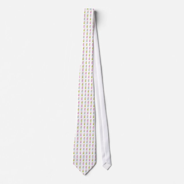 Colourful Maisy Bunnies Pattern Tie (Front)